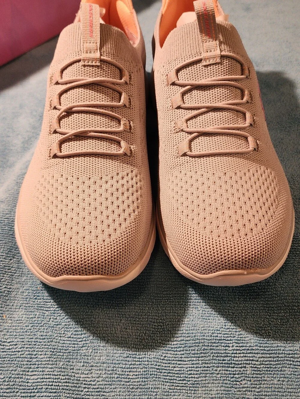 Skechers Women's Knit Slip-On Sneakers Grey - Light Peach NIB Size 10
